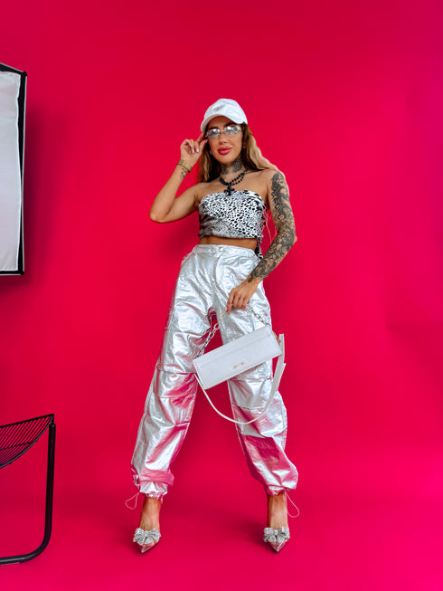 SILVER TONE pants "ILUMINOS" K679